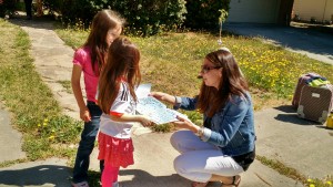 Auntie reading the note for Avalina