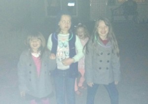 Ava, Adi, Hazel, and Ama excited to do more sparklers after watching the big fireworks display