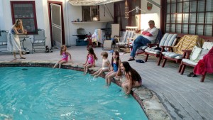 Dangling feet in the water after lots of swim time