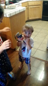 Azrelius just got back from showing daddy his cupcake stack and now is rewarding himself by eating one